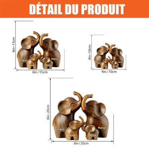 Famille d’Éléphants Personnalisée plaque en acrylique – Cadeau Décoratif Unique pour Parents et Enfants