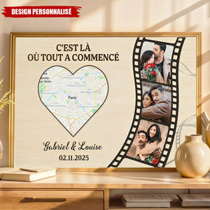 Affiche Personnalisée Couple - C'est là où tout a commencé