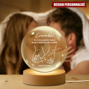 Veilleuse Boule De Cristal Personnalisée - Je t’aime pour toujours et à jamais