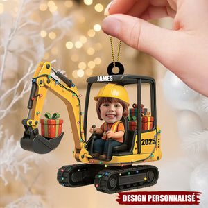 Décoration de Noël Personnalisée – Petit Conducteur de Pelleteuse