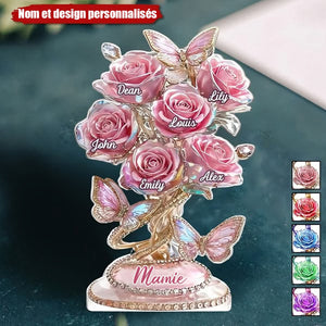 Chaque rose détient un morceau de votre cœur – Plaque personnalisée en acrylique en forme spéciale, personnalisée pour la famille