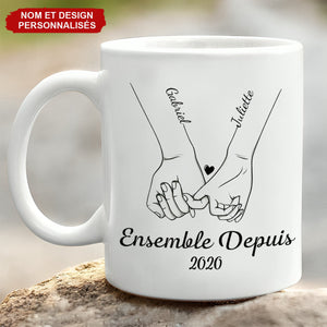 Mug Couple Personnalisé – Mug Promesse du Petit Doigt avec Noms Personnalisés