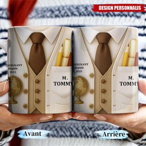 Mug Personnalisé Professeur – Cadeau Unique pour Enseignant avec Nom et Année
