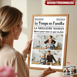 Affiche Personnalisée Le Temps en Famille — Hommage à Maman/Papa avec Vos Photos