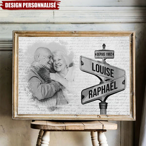 Affiche Personnalisée Couple avec Photo – Nom et année personnalisés