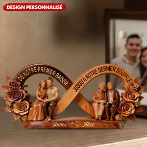 Plaque de couple personnalisée — Souvenir de Couple de Jeunesse à Vieillesse