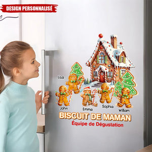 Autocollant Personnalisé de Noël – Biscuit de Noël en Famille