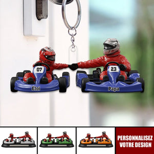 Porte-clés personnalisé Papa & Enfant – Pilotes de course