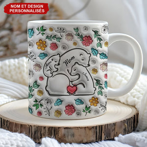 Mug Personnalisé Famille d'Ours - Cadeau Touchant pour grand-mère et maman