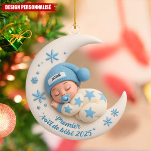 Ornement Personnalisé Premier Noël Bébé – Décoration Unique et Mémorable