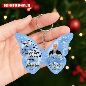 Porte-Clés Papillon Photo Personnalisé — Gardez Vos Êtres Chers Près de Vous