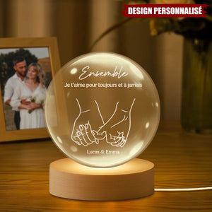 Veilleuse Boule De Cristal Personnalisée - Je t’aime pour toujours et à jamais