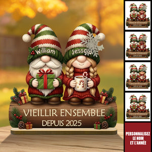 Plaque “Vieillir Ensemble” Personnalisée – Cadeau Romantique pour Couple
