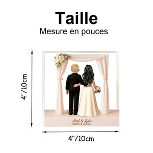 Plaque Acrylique Personnalisée – Mariage Romantique Sous l’Arche Florale