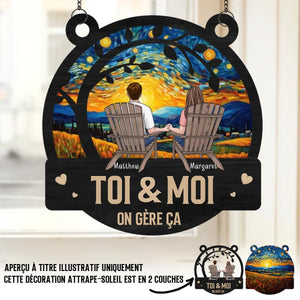 Toi & Moi, Ensemble pour Toujours – Suspension de Fenêtre Personnalisée pour Couple