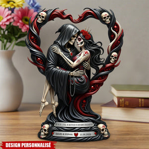 Plaque Acrylique "Amour Jusqu'à la Mort" – Cadeau Personnalisé pour Couple