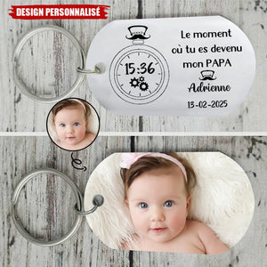 Porte-clés personnalisé avec photo – Le moment où tu es devenu mon papa