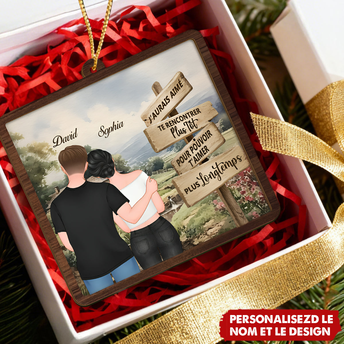 Ornement de Noël pour couple - J’aurais Aimé Te Rencontrer Plus Tôt