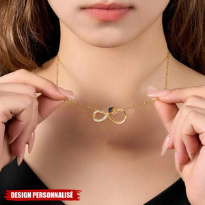 Collier Infini Personnalisé avec Photo – Symbole d’Amour Éternel et Cadeau Souvenir Unique
