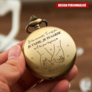 Montre De Poche Personnalisable Pour Couple - Cadeau Romantique pour Lui ou Elle