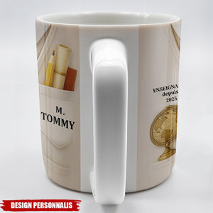 Mug Personnalisé Professeur – Cadeau Unique pour Enseignant avec Nom et Année