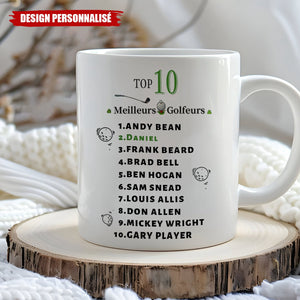 Mug Personnalisé – Top 10 des Meilleurs Golfeurs