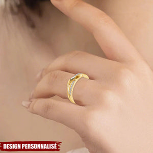 Bague Personnalisée Prénom – Nom Gravé, Cadeau Unique pour Elle