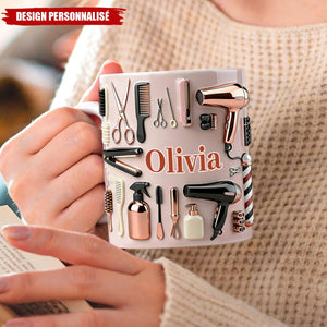 Mug outils de coiffure personnalisé — Cadeau pour coiffeur
