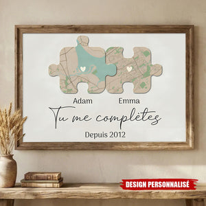 Affiche Personnalisée Couple - Tu Me Complètes
