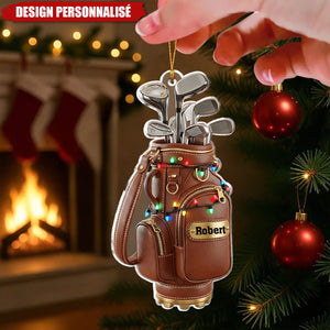Décoration de Noël Personnalisée Sac de Golf – Cadeau Unique pour les Amateurs de Golf