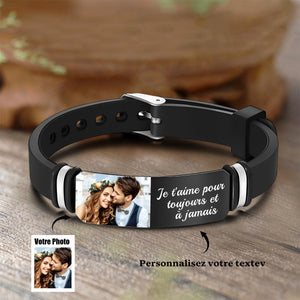 Bracelets Personnalisé Gravé Avec Photo Commémorant Les Cadeaux Pour Hommes
