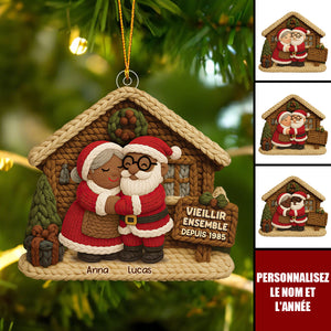 Ornement Personnalisé “Vieillir Ensemble” – Noms & Année Personnalisables