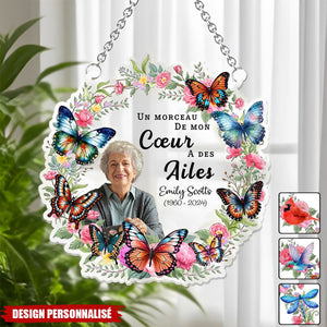 Ornement Attrape-Soleil Personnalisé à Suspendre à la Fenêtre-Mémoire d’un Être Cher