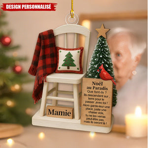 Décoration Personnalisée “Noël au Paradis” – Hommage Émotionnel à un Être Cher