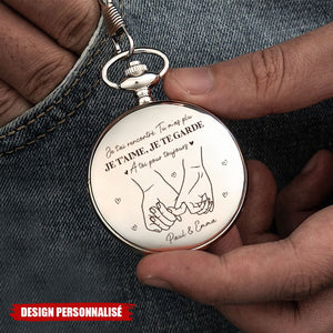 Montre De Poche Personnalisable Pour Couple - Cadeau Romantique pour Lui ou Elle