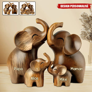 Famille d’Éléphants Personnalisée plaque en acrylique – Cadeau Décoratif Unique pour Parents et Enfants