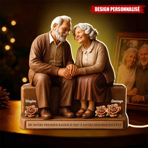 Boîte lumineuse LED Personnalisée Couple – Symbole d’Amour Éternel