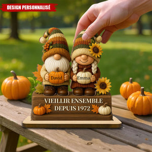 Plaque en Bois Personnalisée – Vieillir Ensemble,cadeau Unique pour Couple & Anniversaire