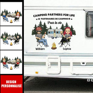 Autocollant Personnalisé Camping - Couple & Camping-Car