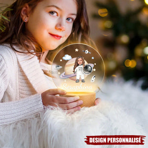 Lampe LED Personnalisée Astronaute avec Photo – Cadeau Unique pour Enfant