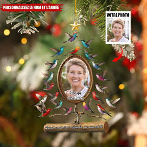 Décoration Commémorative Personnalisée – Arbre à Colibris avec Photo et Année