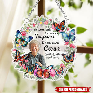 Ornement Attrape-Soleil Personnalisé à Suspendre à la Fenêtre-Mémoire d’un Être Cher
