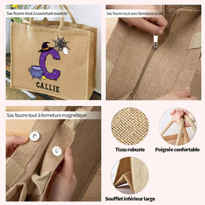 Sac Fourre-Tout Personnalisé Halloween – Design Initiales et Prénom