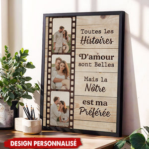 Affiche Personnalisée "Toutes les Histoires d'Amour" — Cadeau pour Couple
