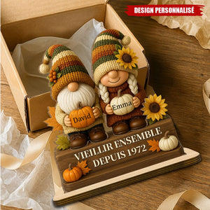 Plaque en Bois Personnalisée – Vieillir Ensemble,cadeau Unique pour Couple & Anniversaire