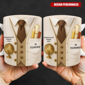 Mug Personnalisé Professeur – Cadeau Unique pour Enseignant avec Nom et Année
