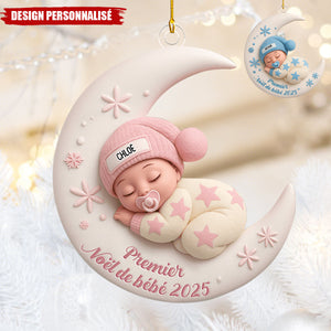 Ornement Personnalisé Premier Noël Bébé – Décoration Unique et Mémorable