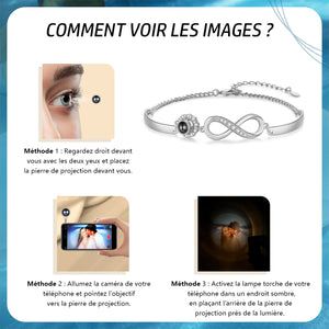 Bracelet Infini Personnalisé avec Pierre de Projection – Cadeau Symbolique d’Amour Éternel
