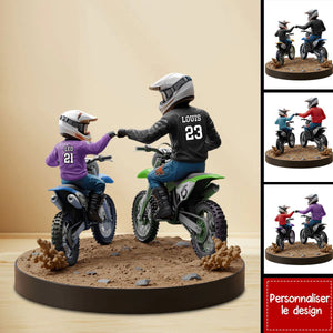 Plaque en acrylique personnalisée Père et Enfant en Moto – Cadeau Touchant pour la Fête des Pères