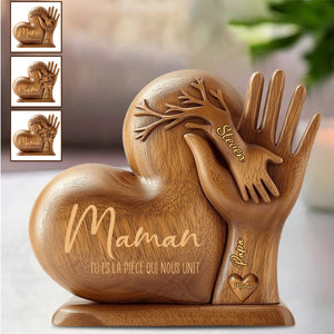 Papa/Maman, tu es la pièce qui nous unit – Plaque personnalisée en forme spéciale pour père/Mère